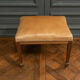 Oak stool early twentieth feet fluted leather top