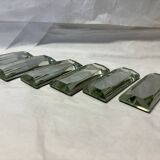 Set of 6 beveled glass knife holders