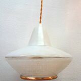 Space age glass UFO pendant light 1970