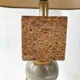 Vintage 1970 lamp in cork & metal