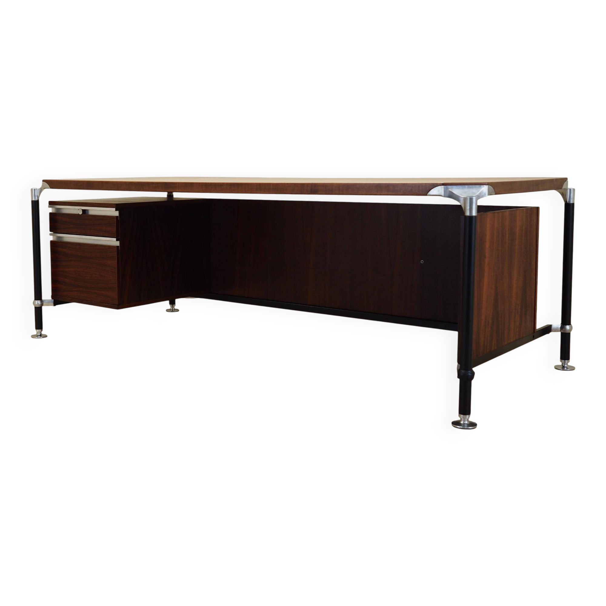 Bureau en palissandre, design italien, années 1970, designers : Ico et Luisa Parisi, manufacture