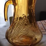 Amber glass pitcher