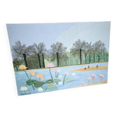 Tapestry, lakeside scene by Henri Rousseau