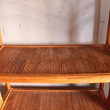 Rattan and vintage bamboo shelf