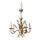 5-light gold-plated iron wheat sheaf chandelier