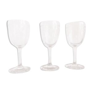Set de 3 verres cristal