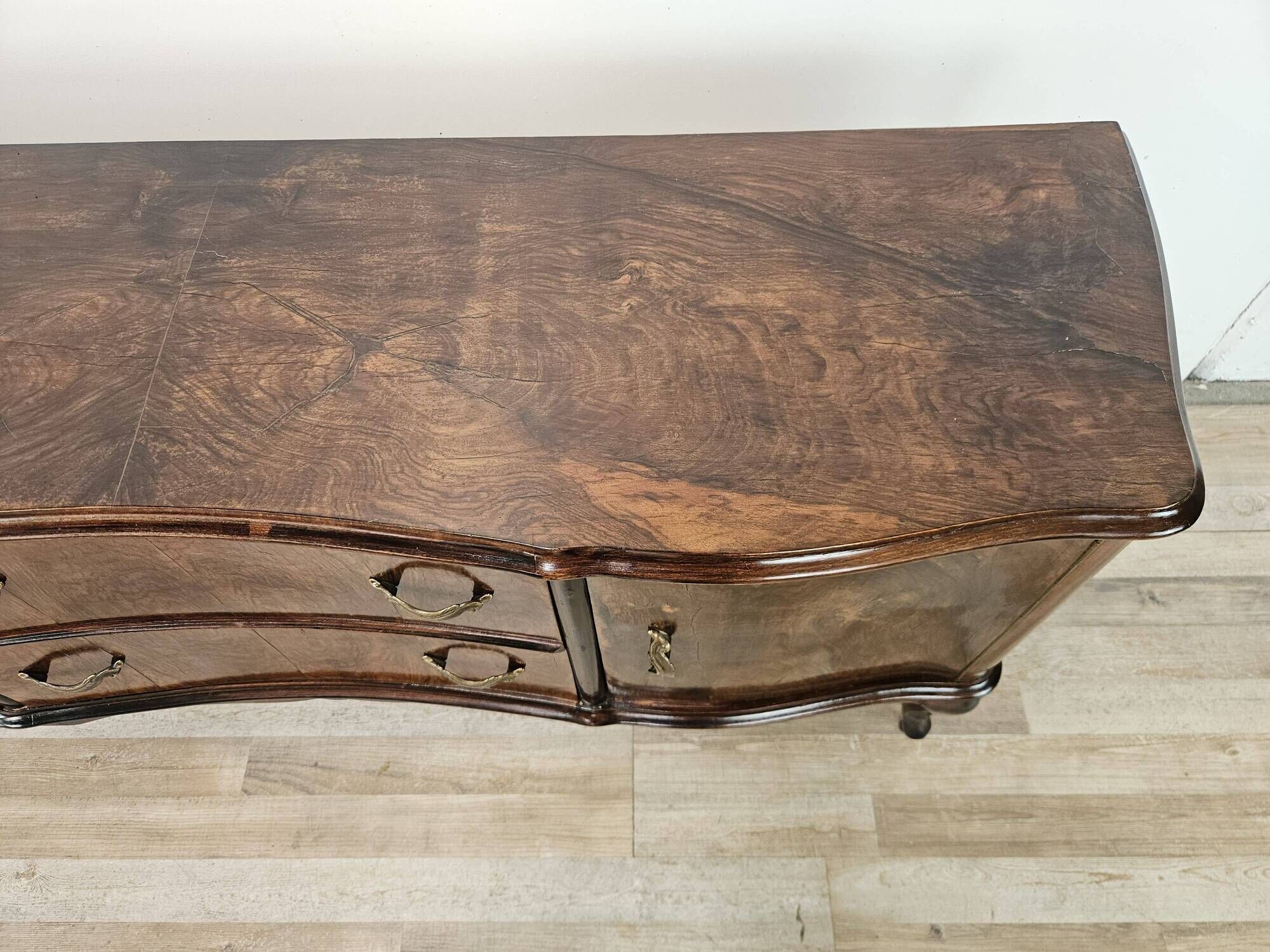 Chippendale walnut burl vanity, 1940