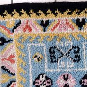 Tapis vintage français Savonnerie fait main en laine – 71 x 128 cm – 1960s