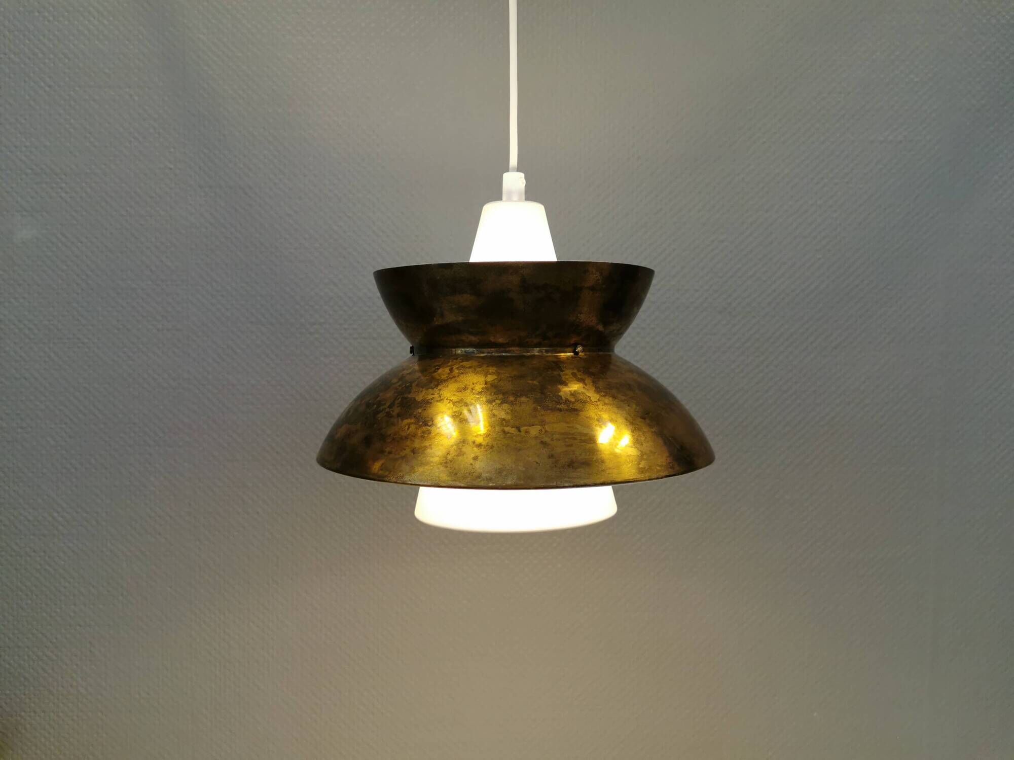 Navy hanging lamp, by Utzon for Louis Poulsen Denmark 1960s.