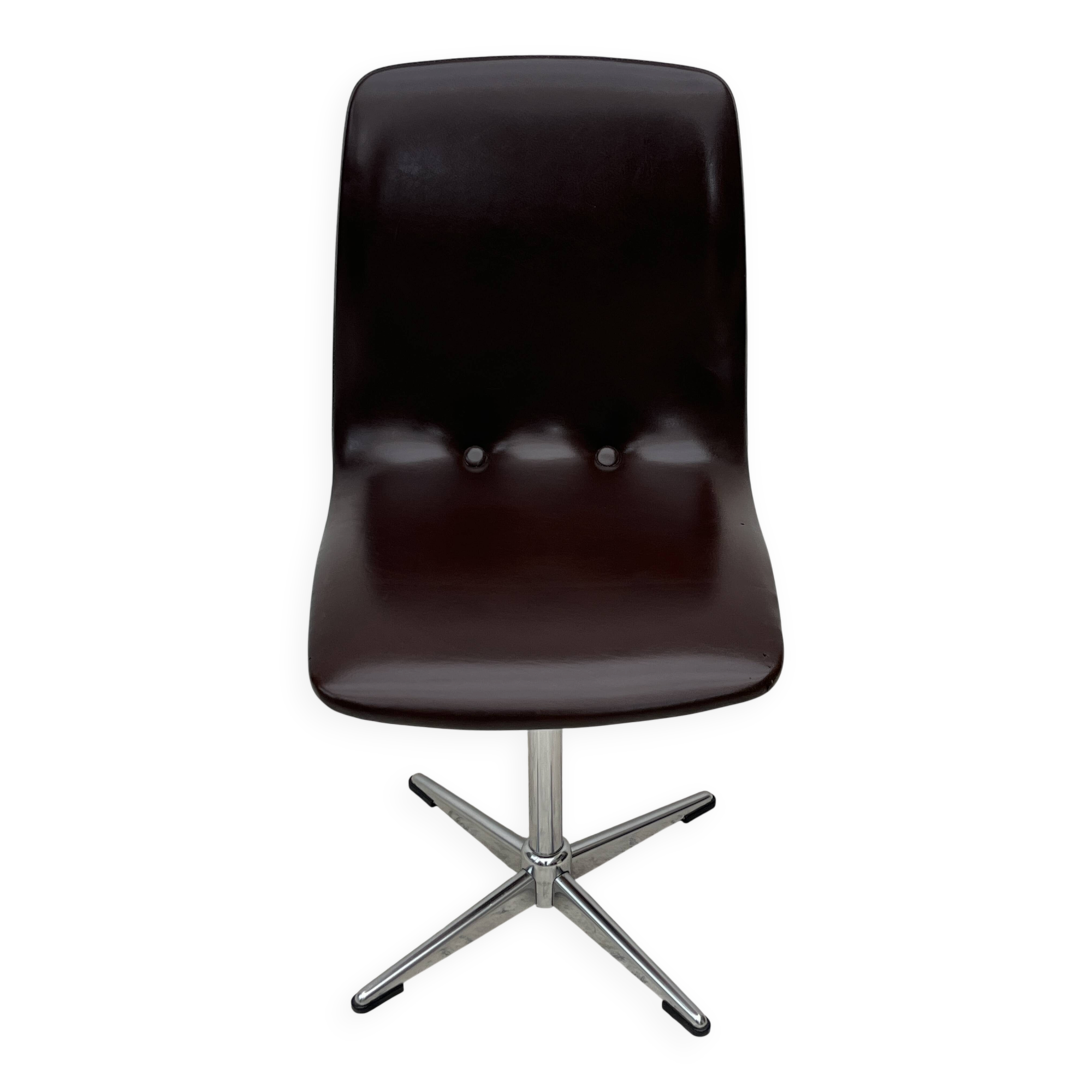 Space Age Swivel Chair Chocolate Brown Skai