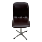 Chaise Pivotante Space Age Skaï Marron Chocolat