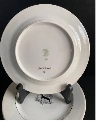 6 dessert plates in Limoges porcelain - Manufacture A. Vignaud