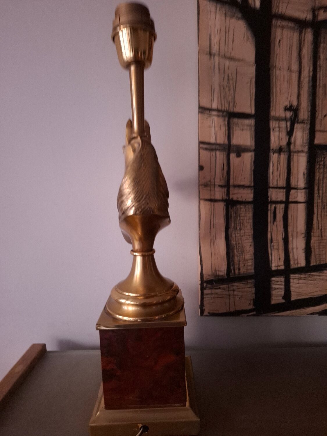 1980s horse head table lamp