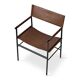 Classic bar stool with backrest. Dark brown and black leather.