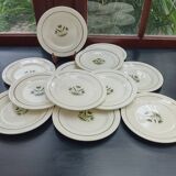 12 Terre de Fer Marmoz dessert plates