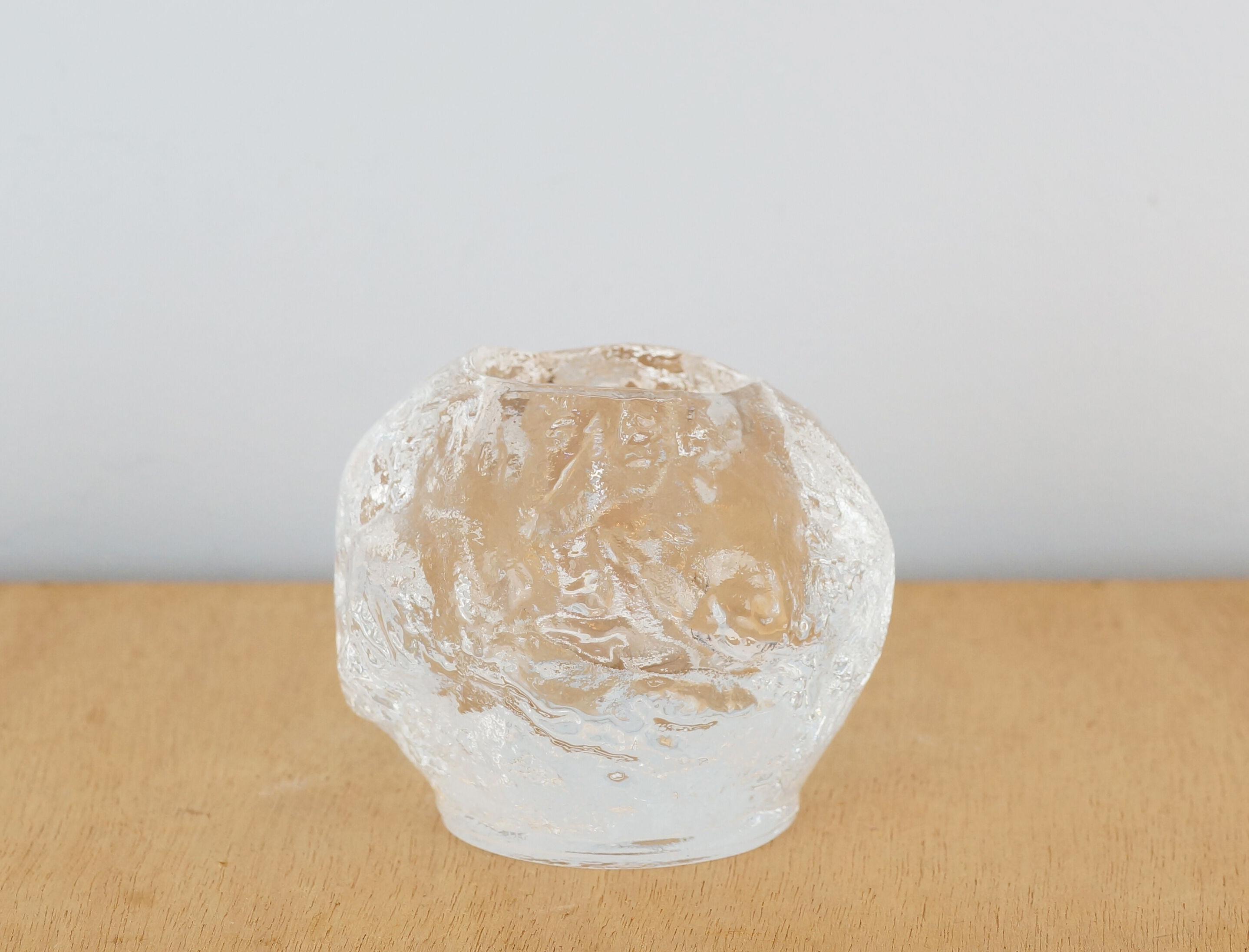 Moulded glass candle holder