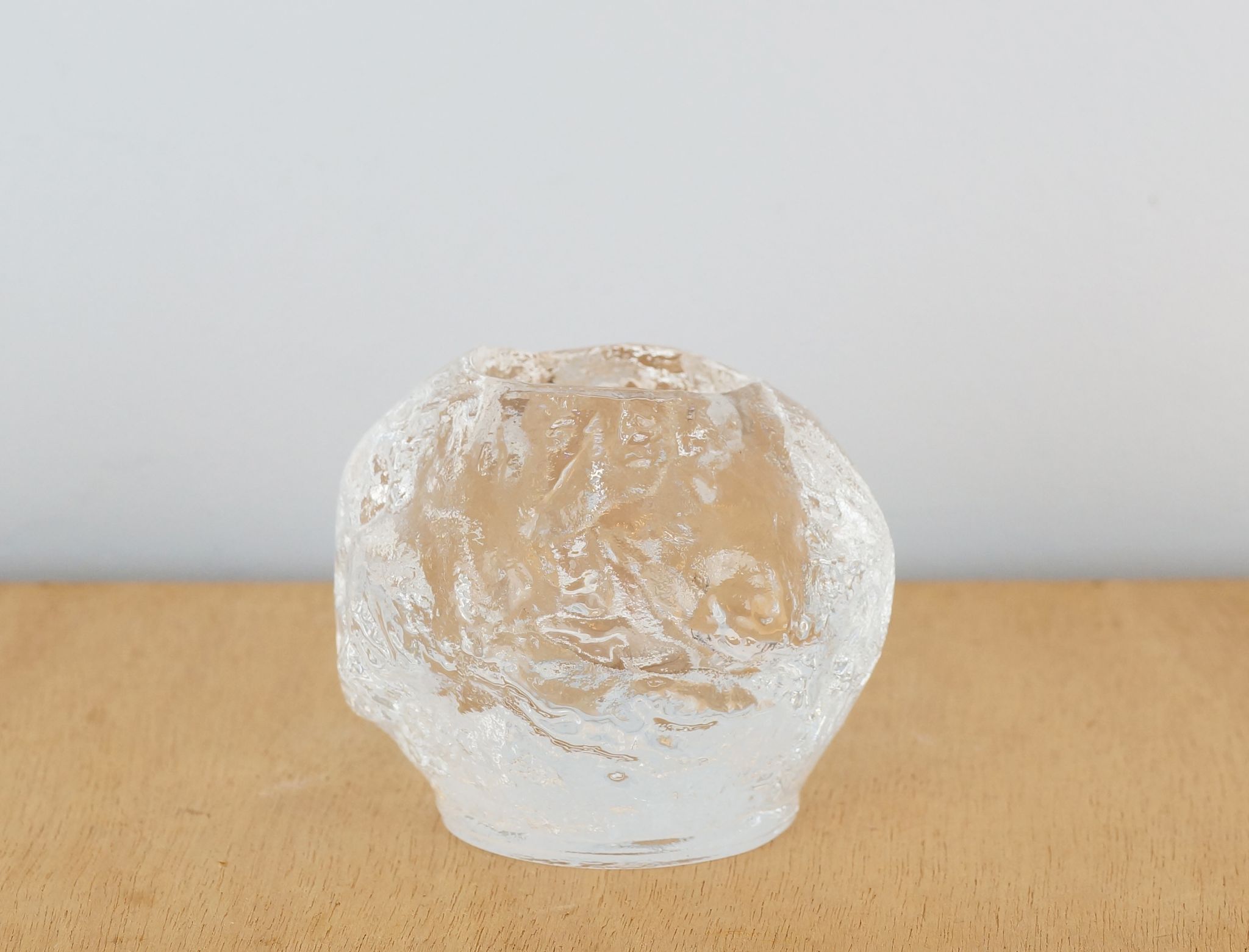 Moulded glass candle holder