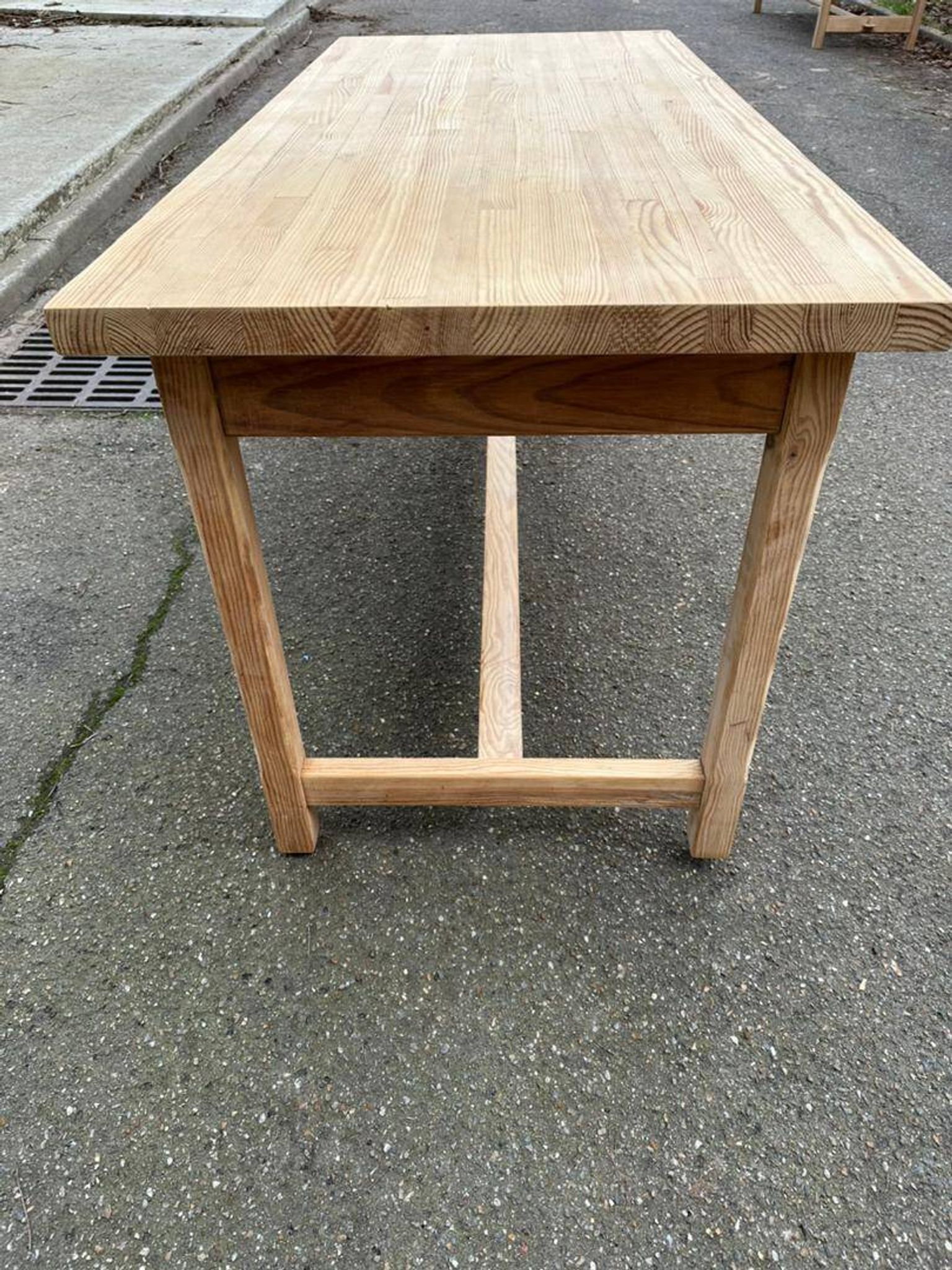 Renovated farmhouse dining table in solid wood 160cm XXth century