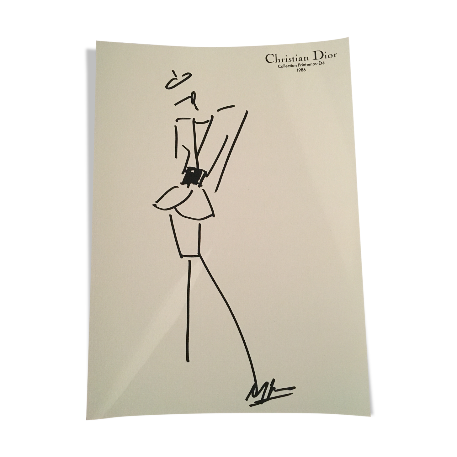 Christian dior, press fashion illustration "spring collection - summer 1986"