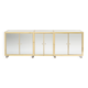 Brass sideboard with mirror and plexiglass legs by Michel Pigneres, 1970