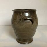 Brown ceramic vase jar