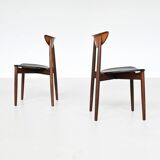 Harry Ostergaard pair of dining chairs rosewood Randers Denmark 1960