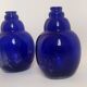Pair of colbat blue art deco vase with silver leaf inclusions height 24 cm