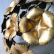 Hanging lamp with flowers in gilded metal, 60/70 years