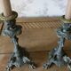 Set of 2 antique candlesticks in spelter.
