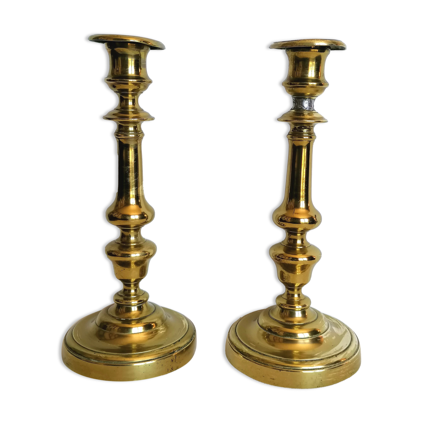 Pair of brass candlesticks