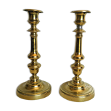 Pair of brass candlesticks