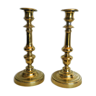 Pair of brass candlesticks