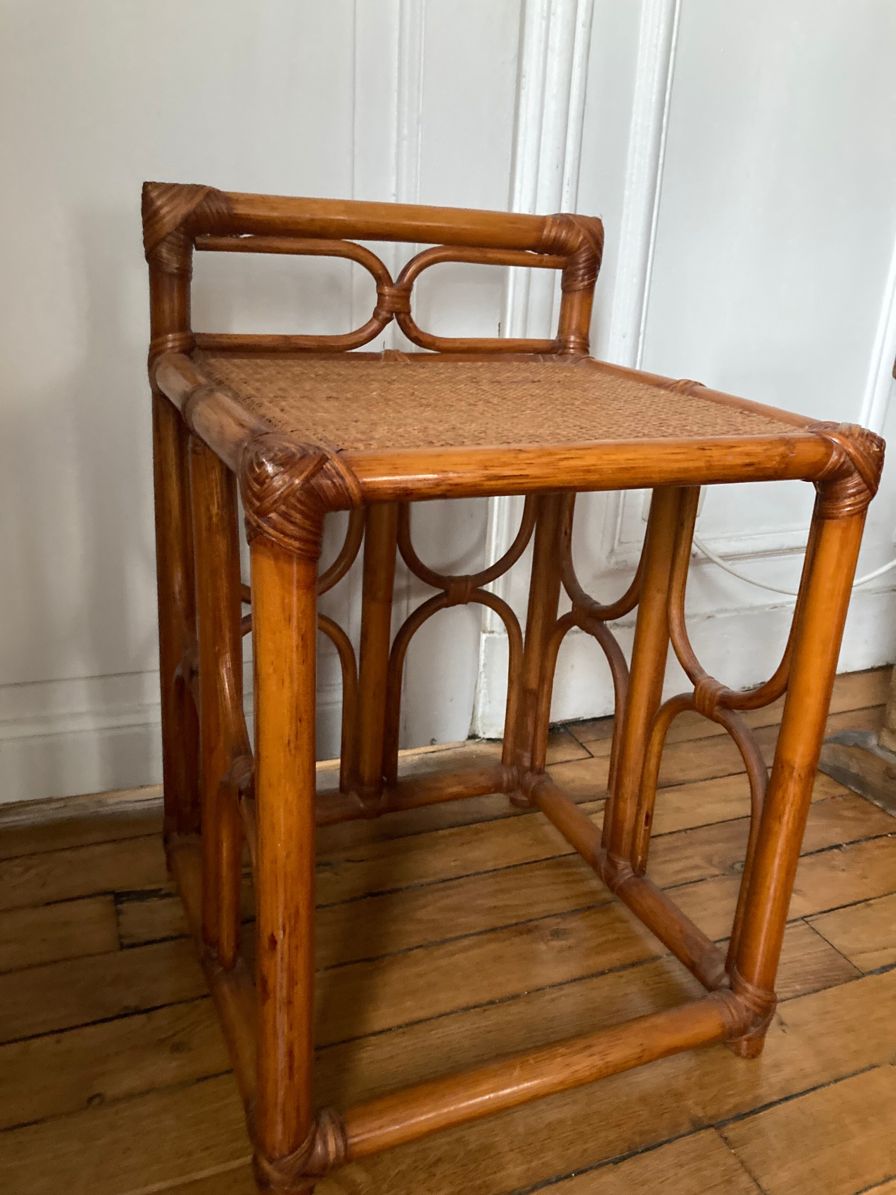 Rattan bedside table