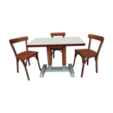 Bistro table and 3 Baumann chairs