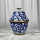 Ensemble 4 jarres marocaines Jobbanas - Céramique bleue de Fès