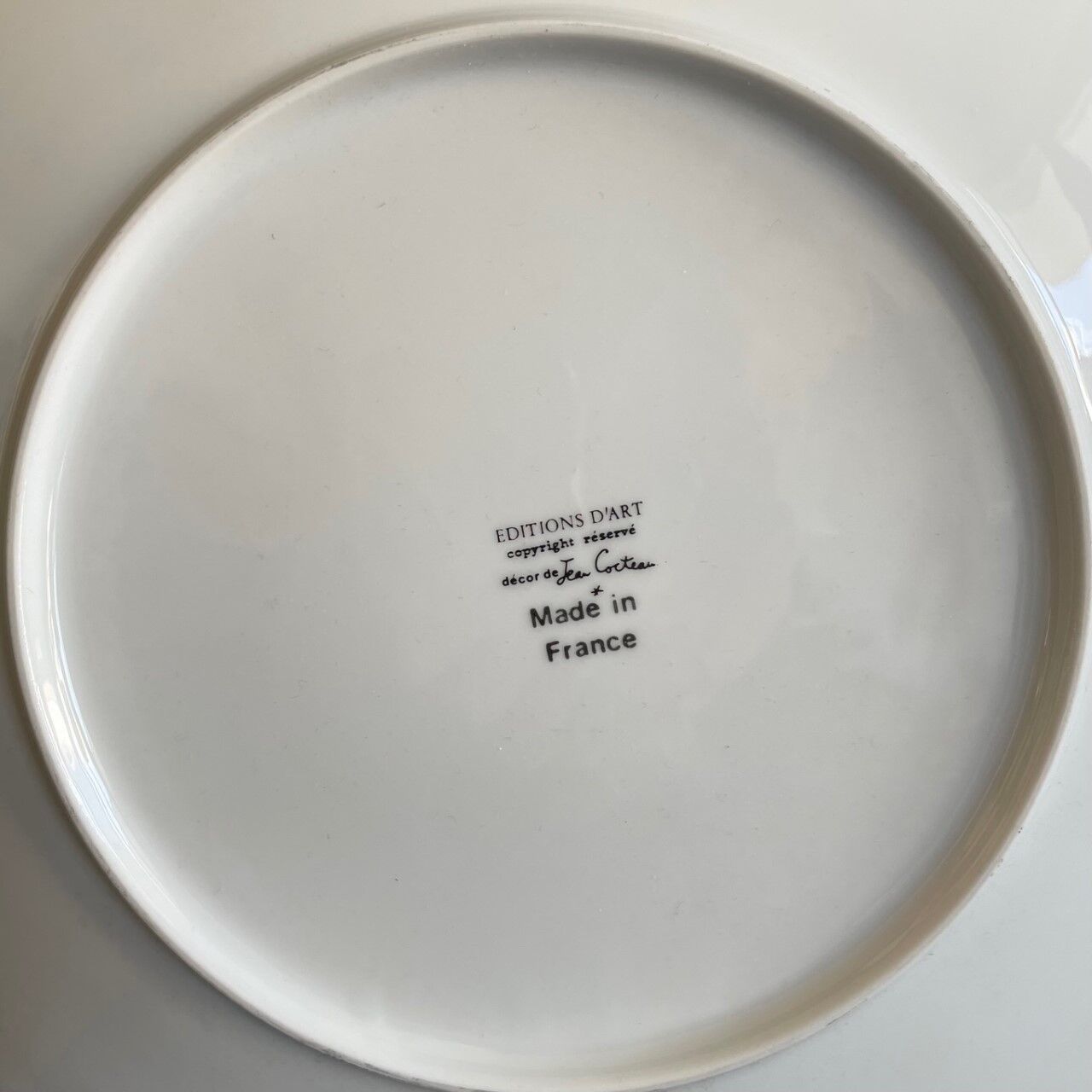 Porcelain plate designed by Jean Cocteau