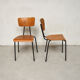 Série de 12 chaises en métal et bois