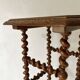 Side table, antique pedestal table in turned wood