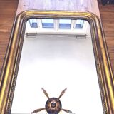 Old large Louis Phillipe mirror, gilded with gold leaf - Emilien"