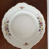 Assiettes à dessert et plat porcelaine fleurs service à dessert