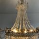 Balloon chandelier in brass and crystal grapevines
