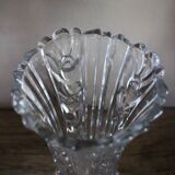Art Nouveau cut glass vase with flowers
