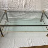 Glass and brass coffee table