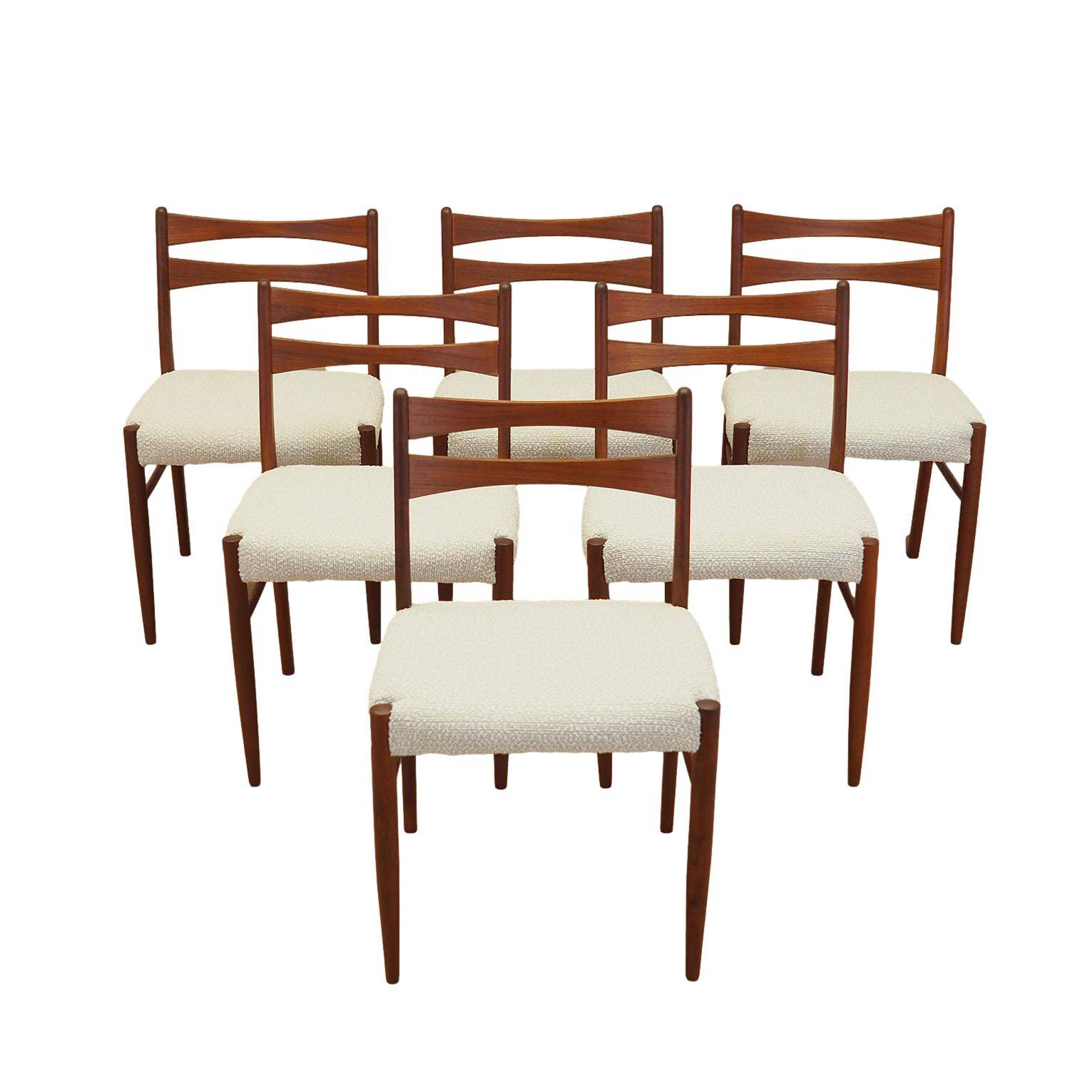 Set of six teak chairs, Danish design, 1960s, made in Denmark
