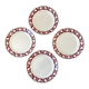 4 flat plates Badonviller tulips burgundy years 30-40
