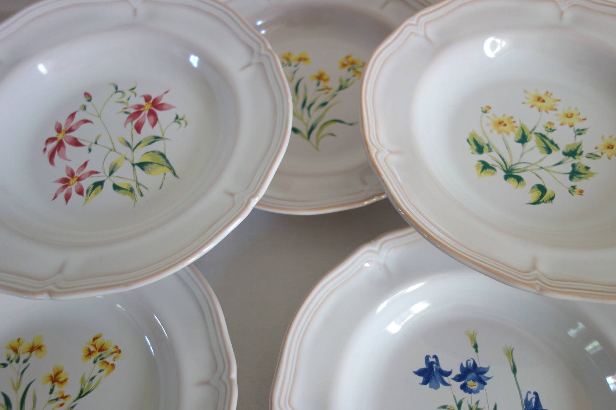 10 deep plates pierre motton for gien circa 1930