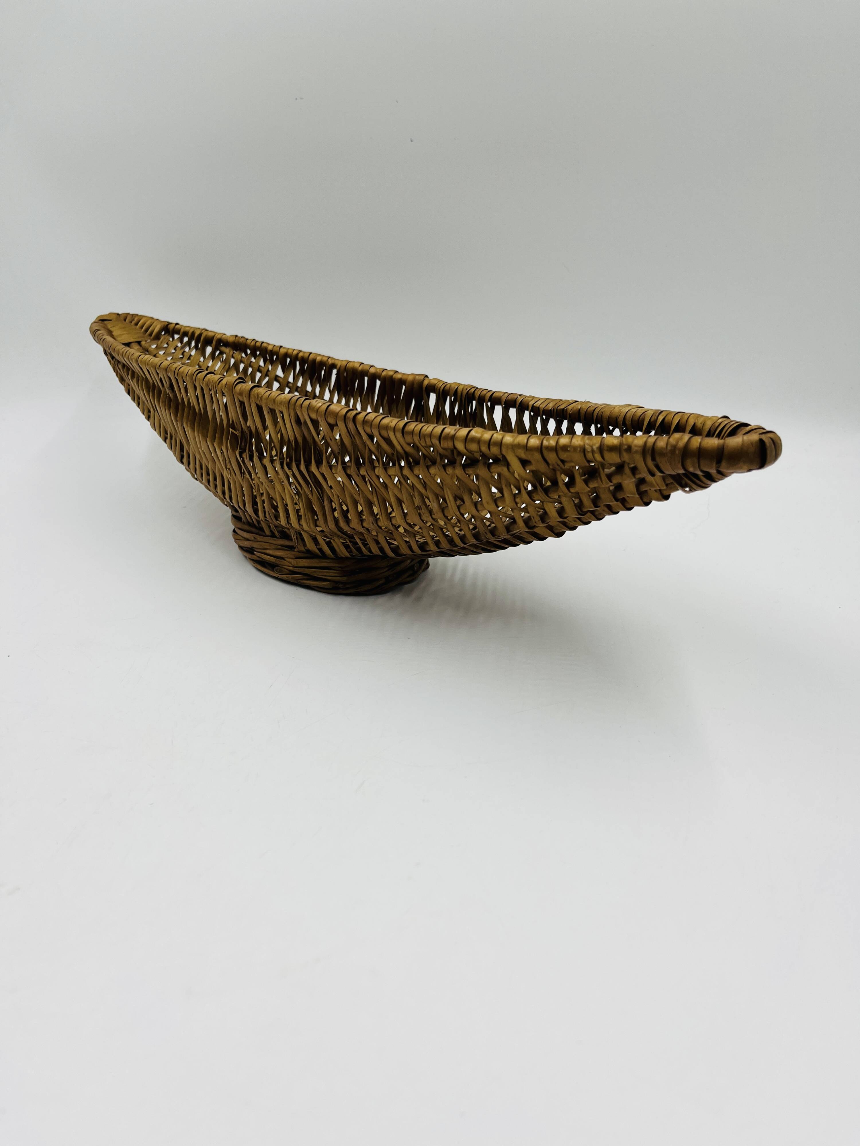 Vintage elongated wicker basket