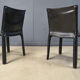 Black leather Mario Bellini Cab dining chairs Italy, 1970s - set of 4