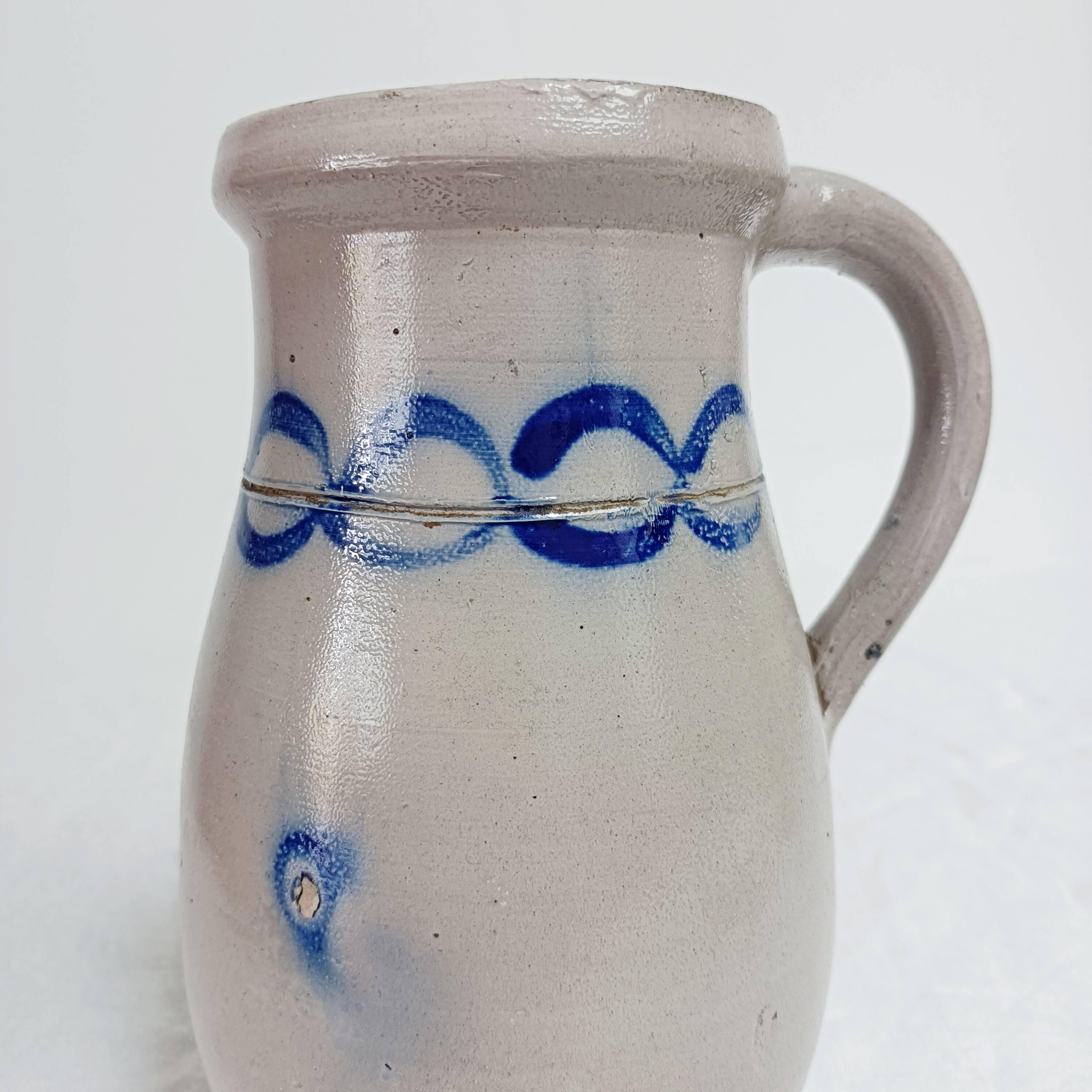 Jug, blue stoneware vase
