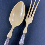 Salad service silver handles Regency decoration with cherub heads